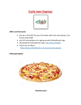 15% Off - Curly Joes Express italian restaurant menu - Fitzroy North, VIC