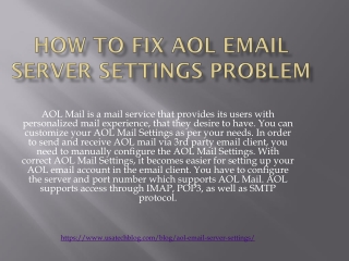 How To Resolve AOL Email Server Settings Problem