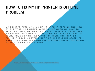 How To Resolve My Hp Printer is Offline Issue