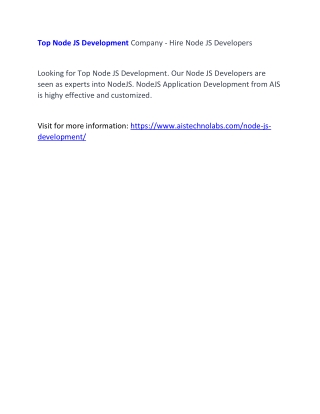 Top Node JS Development Company - Hire Node JS Developers