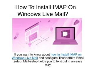 How To Install IMAP On Windows Live Mail?