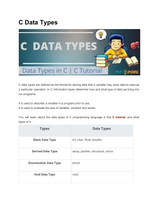 C Data types Tutorial