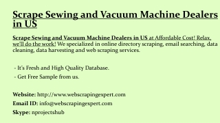 Scrape Sewing and Vacuum Machine Dealers in US