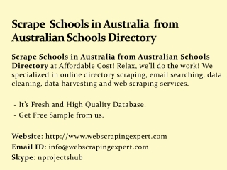 Scrape Schools in Australia from Australian Schools Directory