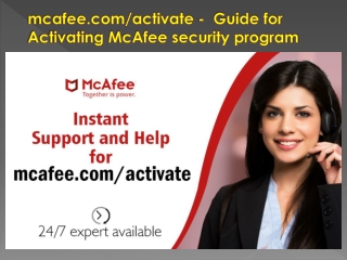 mcafee.com/activate -  Guide for Activating McAfee security program