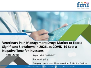 Veterinary Pain Management Drugs Market to Witness Contraction, as Uncertainty Looms Following Global Coronavirus Outbre