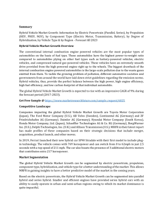 Hybrid Vehicle Market Growth