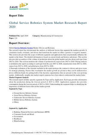 Service Robotics System Market Research Report 2020