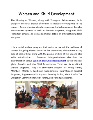 Women and Child Development