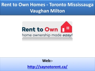 Rent to own homes gta