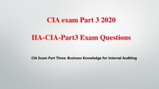 100% Pass - Real IIA CIA Part 3 IIA-CIA-Part3 Exam Questions Killtest 2020