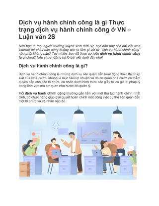 Dịch vụ hành chính công là gì? Thực trạng dịch vụ hành chính công ở VN | Luận Văn 2S