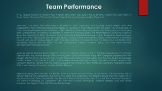 Team Performance