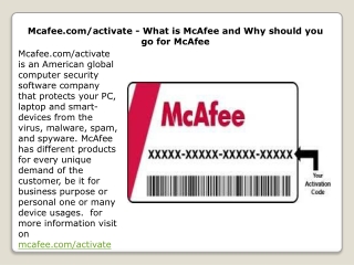 Mcafee.com/activate - What is McAfee and Why should you go for McAfee