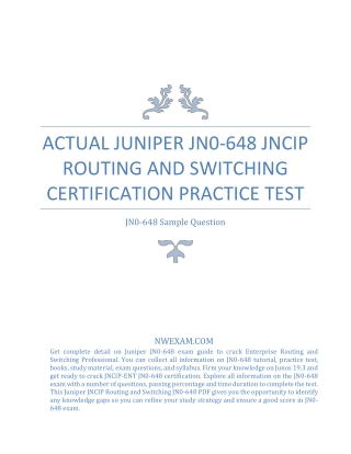 Juniper JN0-648 JNCIP Routing and Switching Certification Practice Test