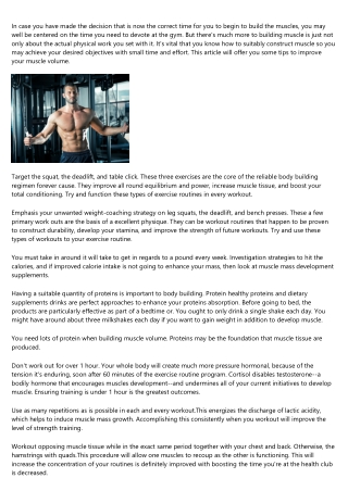 Point&#115; Tha&#116; You Have &#84;o Know When I&#116; Comes To Muscle mass Growt&#104;