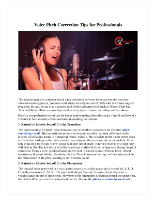 Voice Pitch Correction Tips for Professionals