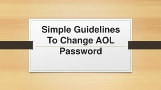 How Can  I Change & Recover AOL Password