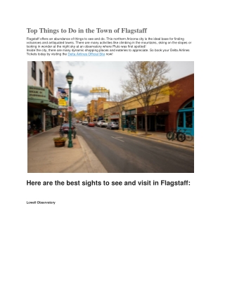 Top Things to Do in the Town of Flagstaff