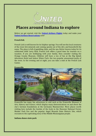 Places around Indiana to explore