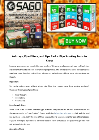 Ashtrays, Pipe Filters, and Pipe Racks: Pipe Smoking Tools to Know