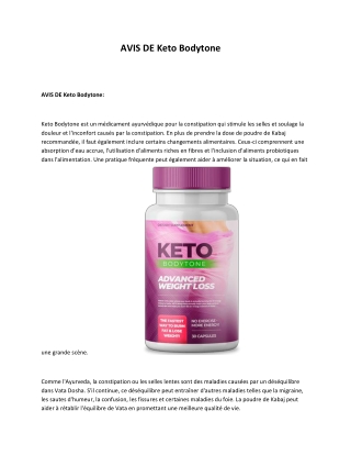 Keto Bodytone prix