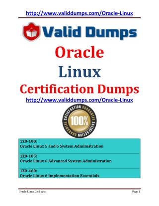 ORACLE LINUX Certification Dumps Questions and Answers of Pass Guaranteed