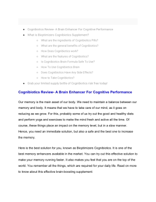 Cognibiotics Reviews - Does This Supplement Actually Work?