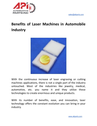 Benefits of Laser Machines in Automobile Industry