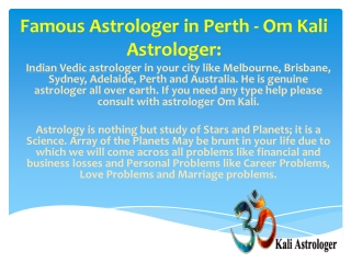 Om Kali Astrologer - Best Indian Vedic Astrologer in Perth: