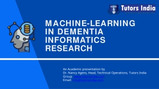 Machine-Learning in Dementia Informatics Research- TutorsIndia.com