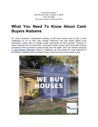 Cash Buyers Alabama