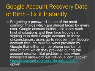 Google account recovery date of birth - fix it instantly