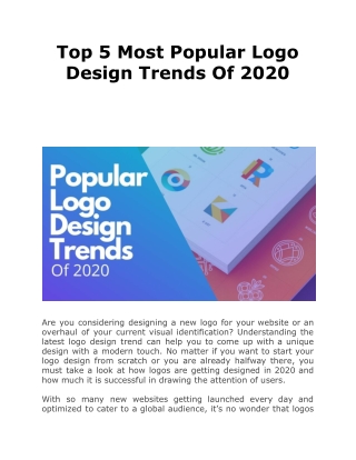 Top 5 Most Popular Logo Design Trends Of 2020