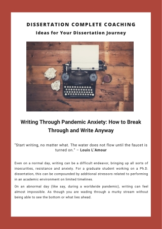 Writing Through Pandemic Anxiety: How to Break Through and Write Anyway