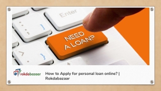 How to Apply for personal loan online ? | Rokdabazaar