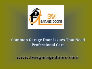 Common garage door issues that need professional care