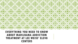 Everything You Need To Know About Marijuana Addiction Treatment at Lee Weiss’ Elev8 Centers