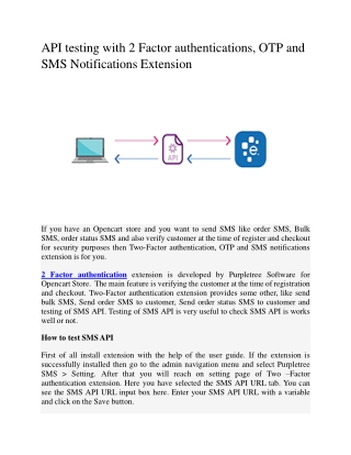 API Testing with 2 Factor Authentications, OTP and SMS Notifications Extension