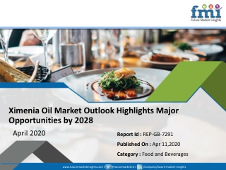 Ximenia Oil Market: Global Industry Analysis 2013 - 2017 and Opportunity Assessment; 2018 - 2028