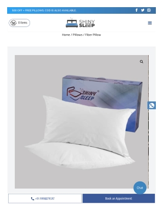 Buy  Fiber pillow online  at very best price | Shinysleep