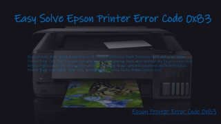 Easy Solve Epson Printer Error Code 0x83