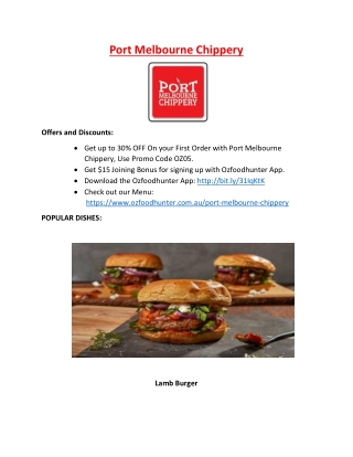 30% off - Port Melbourne Chippery Menu Fish and Chips Restaurant in Port Melbourne, VIC
