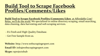 Build Tool to Scrape Facebook ProfilesCommentsLikes