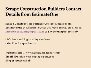 Scrape Construction Builders Contact Details from EstimateOne