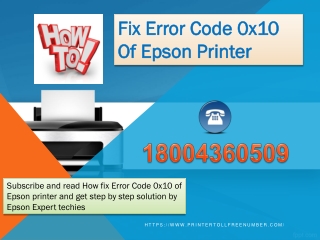 How To Fix Epson printer error Code 0X10 |18004360509