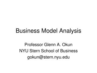 Business Model Analysis