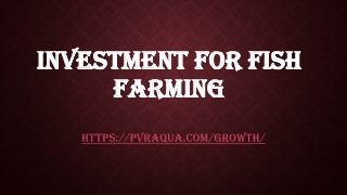 Investment for fish farming