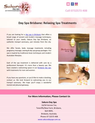 Day Spa Brisbane: Relaxing Spa Treatments