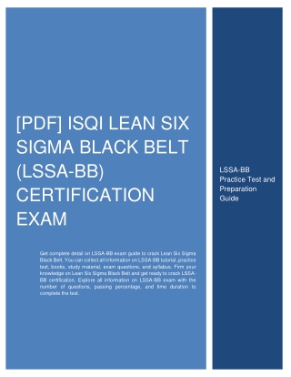 [PDF] iSQI Lean Six Sigma Black Belt (LSSA-BB) Certification Exam